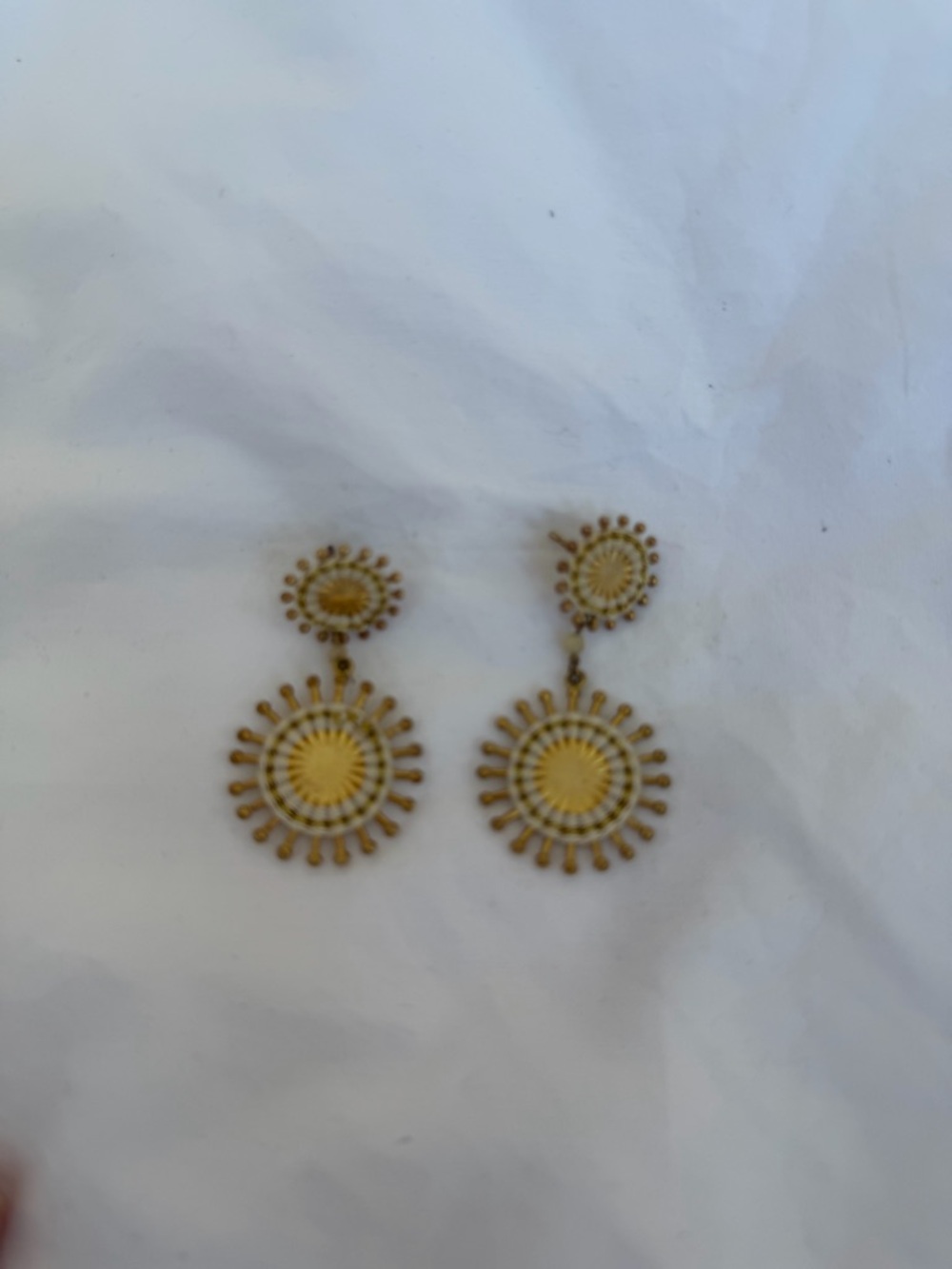 Gold Sunburst Drop Earrings - Women Jewelry